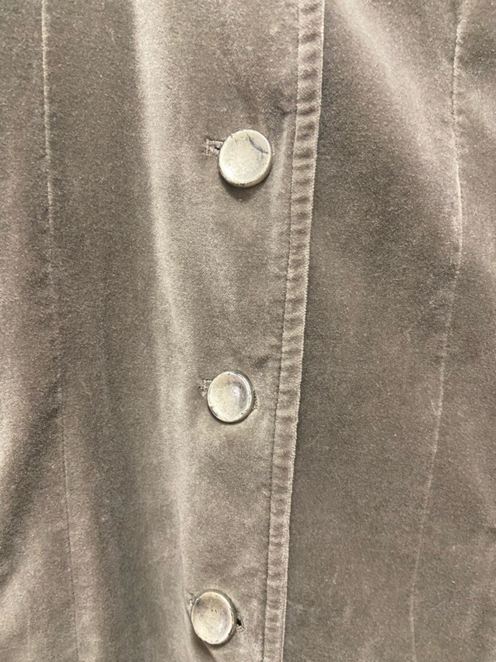 J. Jill Brushed Cotton Faux Suede Riding Jacket  Womens Sz 4P. Gray/Olive - Picture 2 of 7